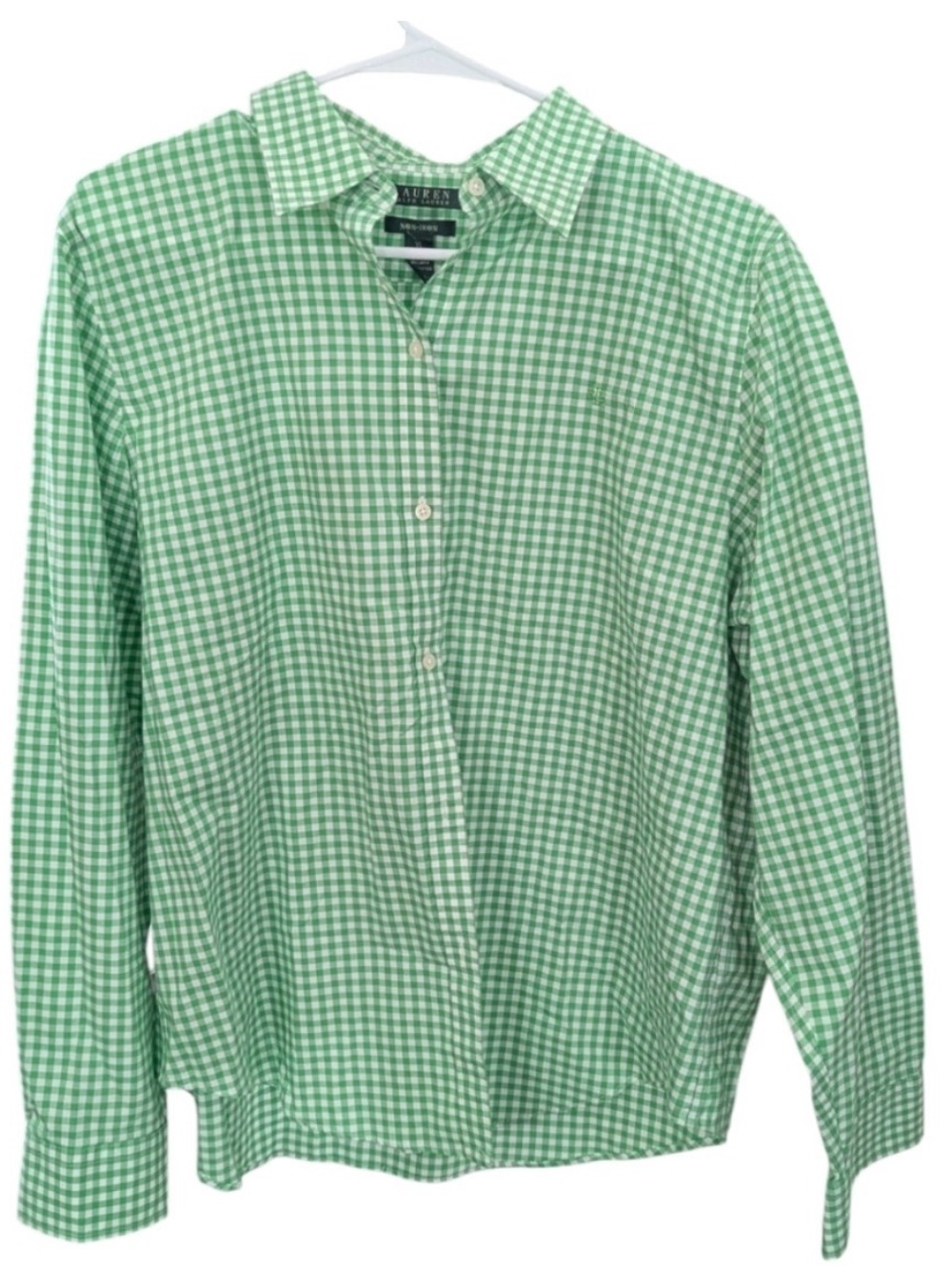 Ralph Lauren Green Gingham Button-Down Shirt - Women - Picture 3 of 12